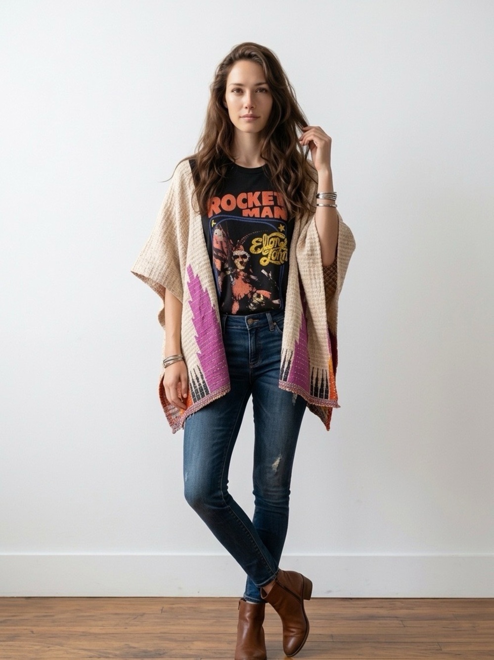 Handcrafted Upcycled Elton John Kantha Tunic NWT One Size